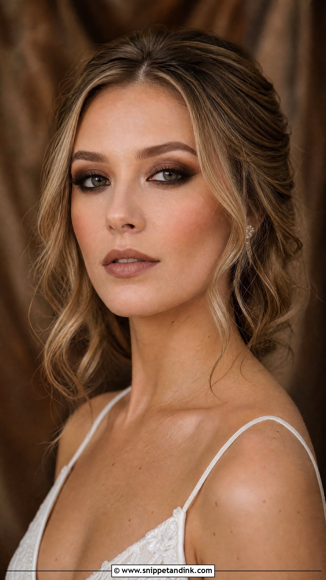 Brown Grunge Bridal Makeup - Snippet and Ink - 20 Alternative Bridal Makeup Ideas
