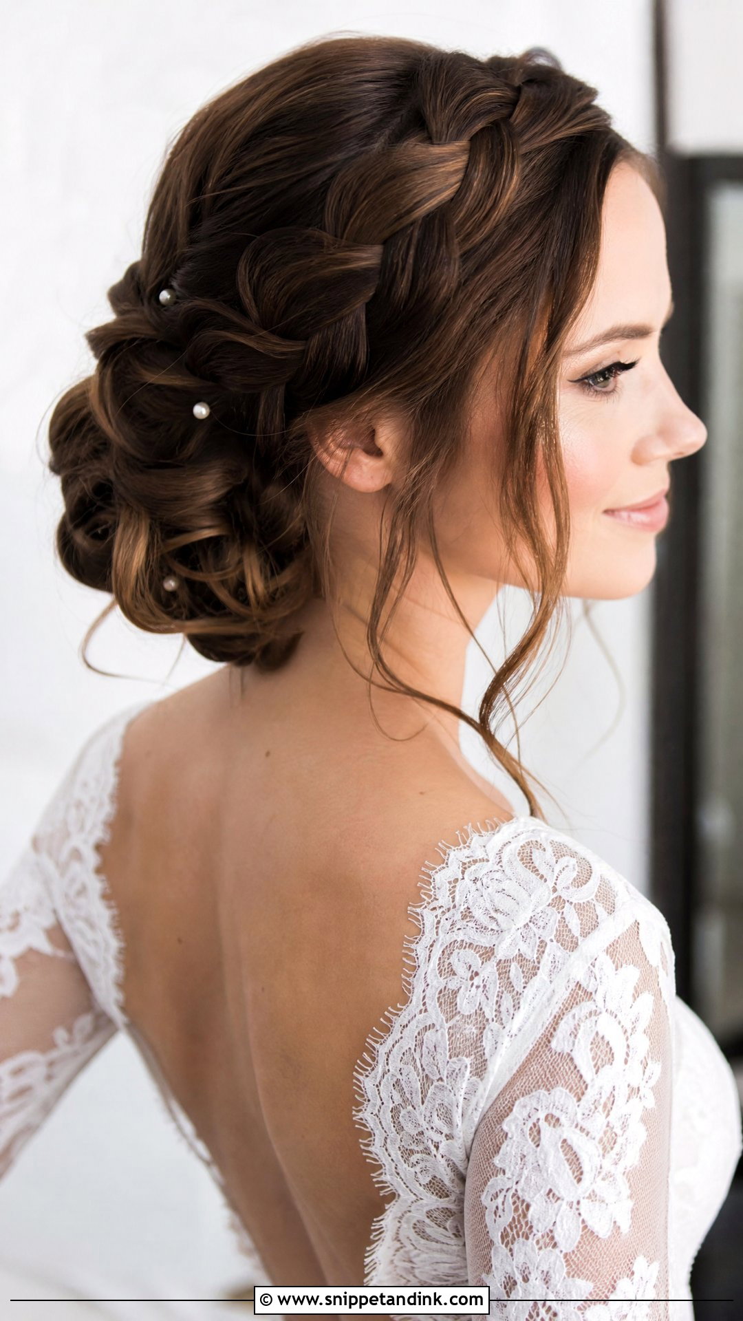 Brown Hair Bridal Braided Updo - Snippet and Ink - 15 Brown Hair Bridal Hairstyles