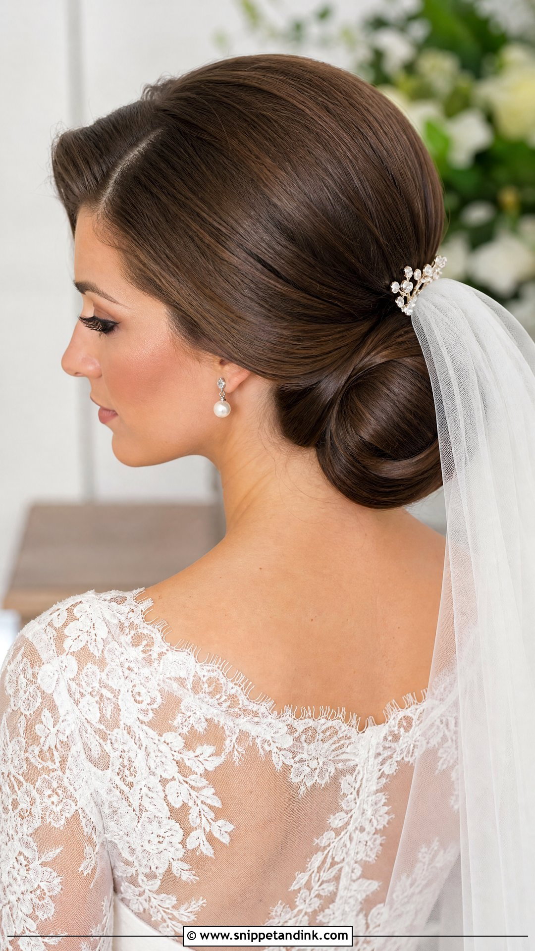 Brown Hair Bridal Chignon - Snippet and Ink - 15 Brown Hair Bridal Hairstyles