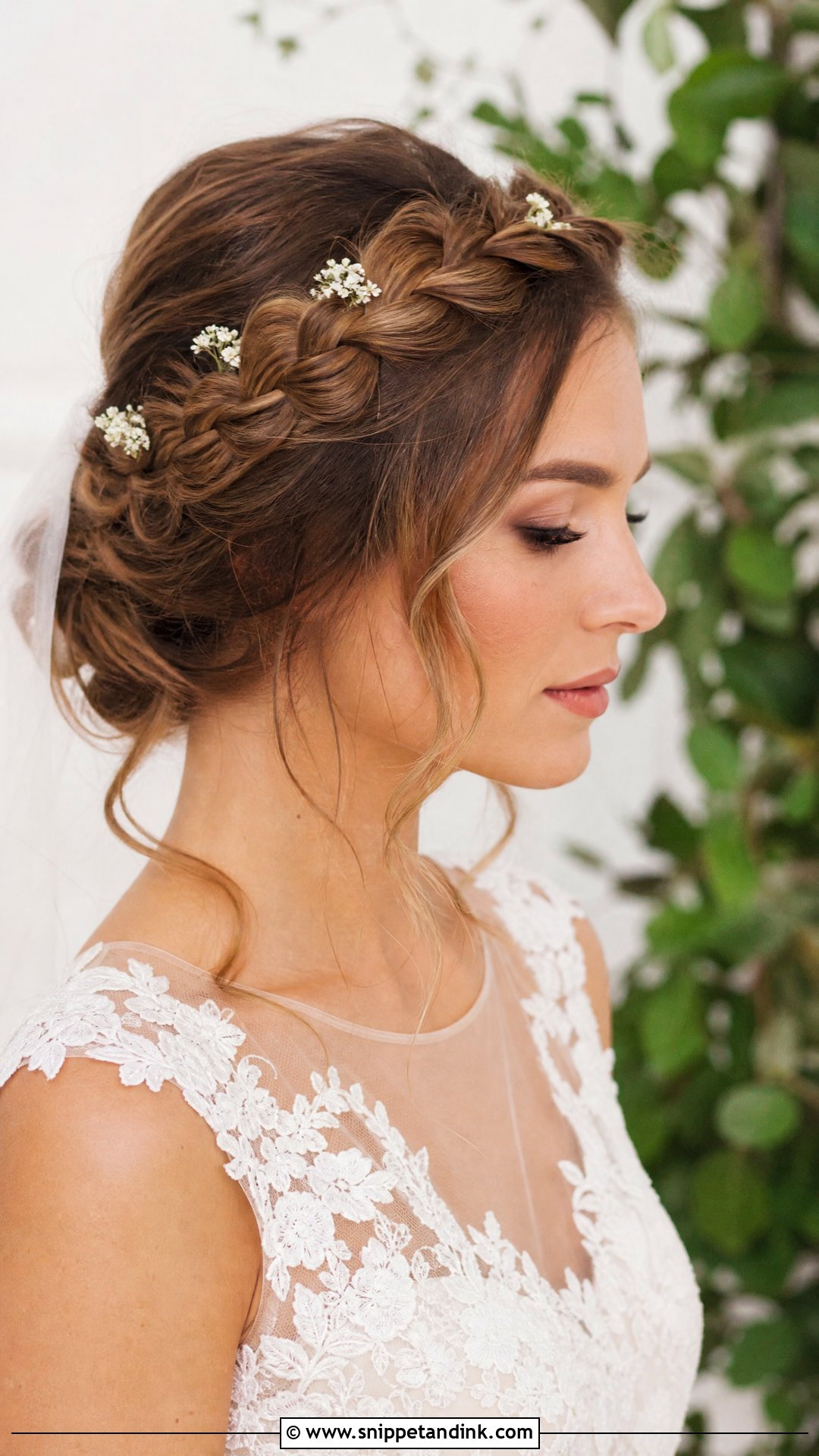 Brown Hair Bridal Crown Braid - Snippet and Ink - 15 Brown Hair Bridal Hairstyles