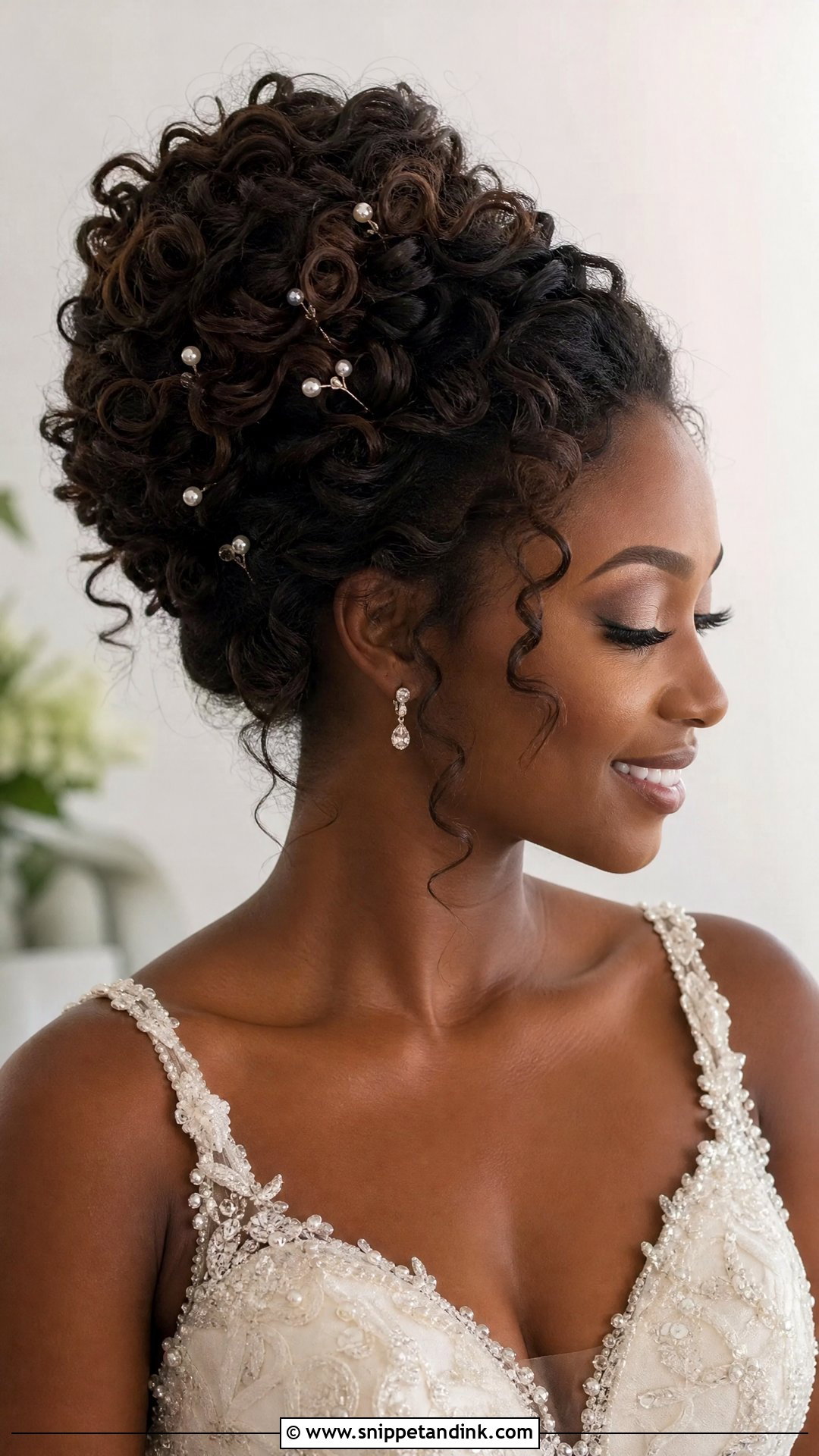 Brown Hair Bridal Curly Updo - Snippet and Ink - 15 Brown Hair Bridal Hairstyles