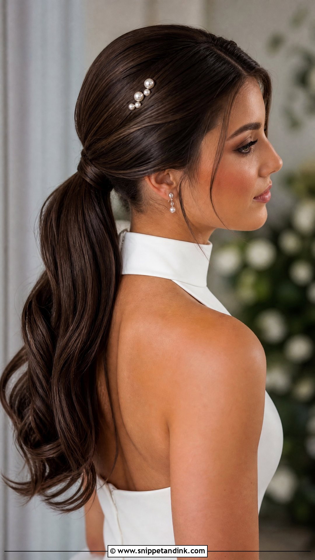 Brown Hair Bridal Ponytail - Snippet and Ink - 15 Brown Hair Bridal Hairstyles