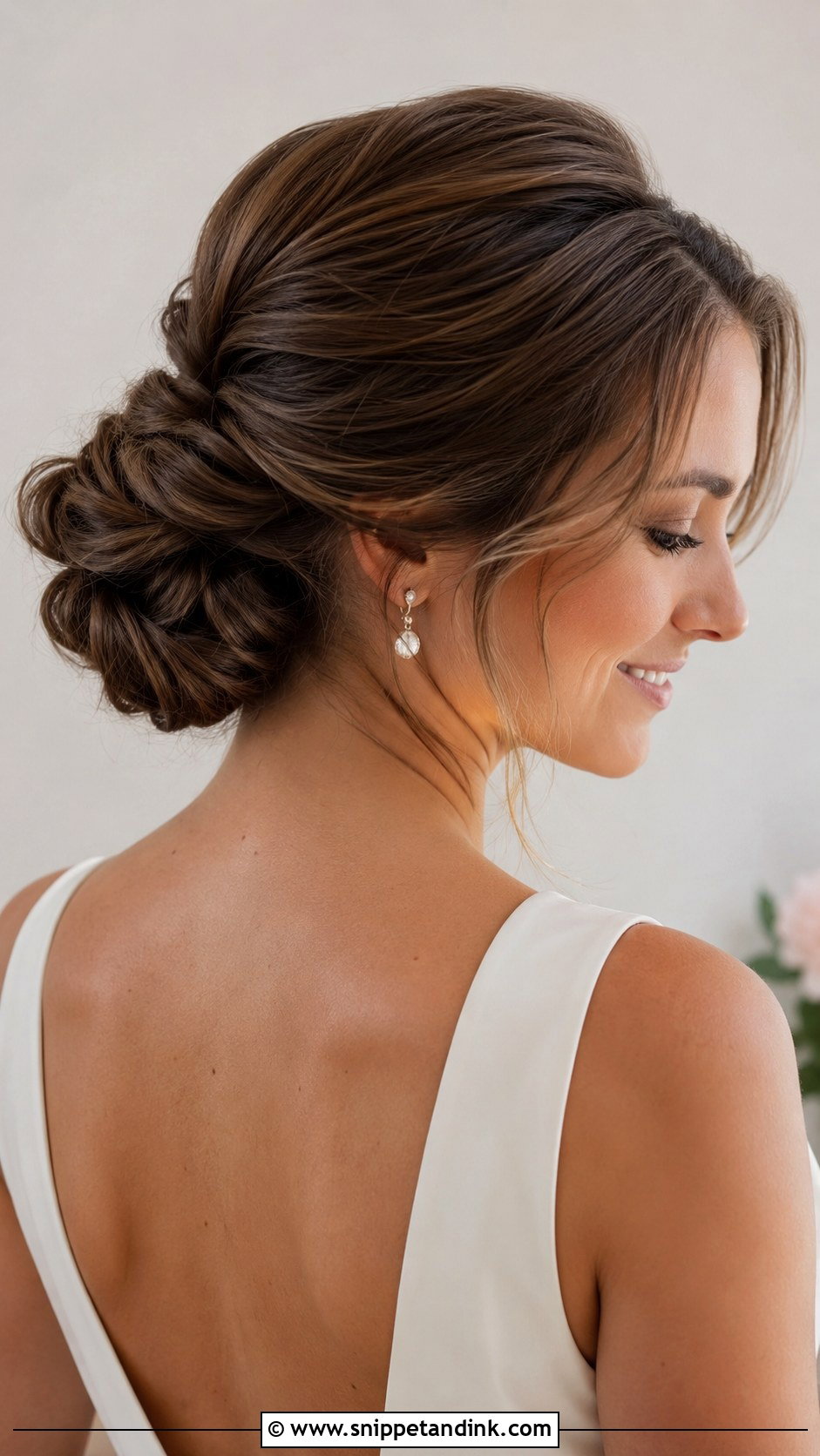 Brown Hair Updo For Medium Hair - Snippet and Ink - 20 Brown Hair Wedding Updo Ideas