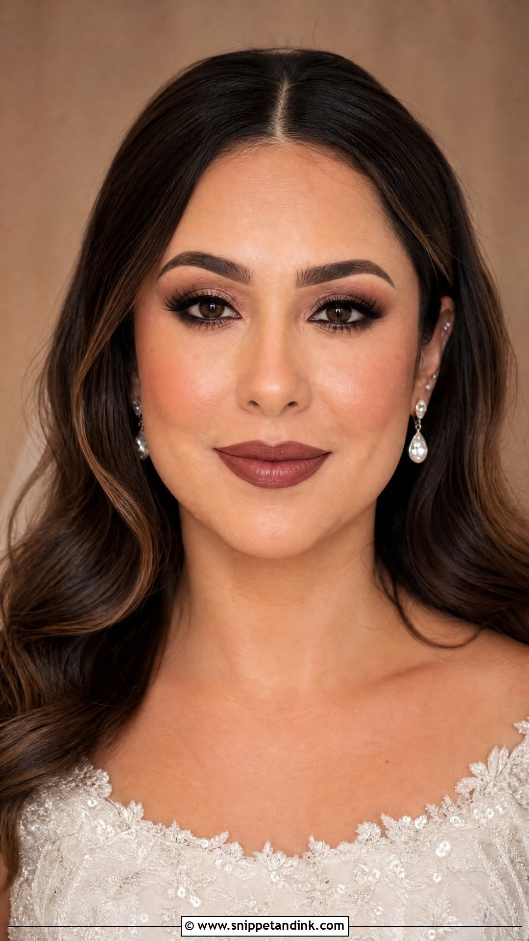 Brown Lip Bridal Makeup - Snippet and Ink - 20 Bold Bridal Makeup Ideas