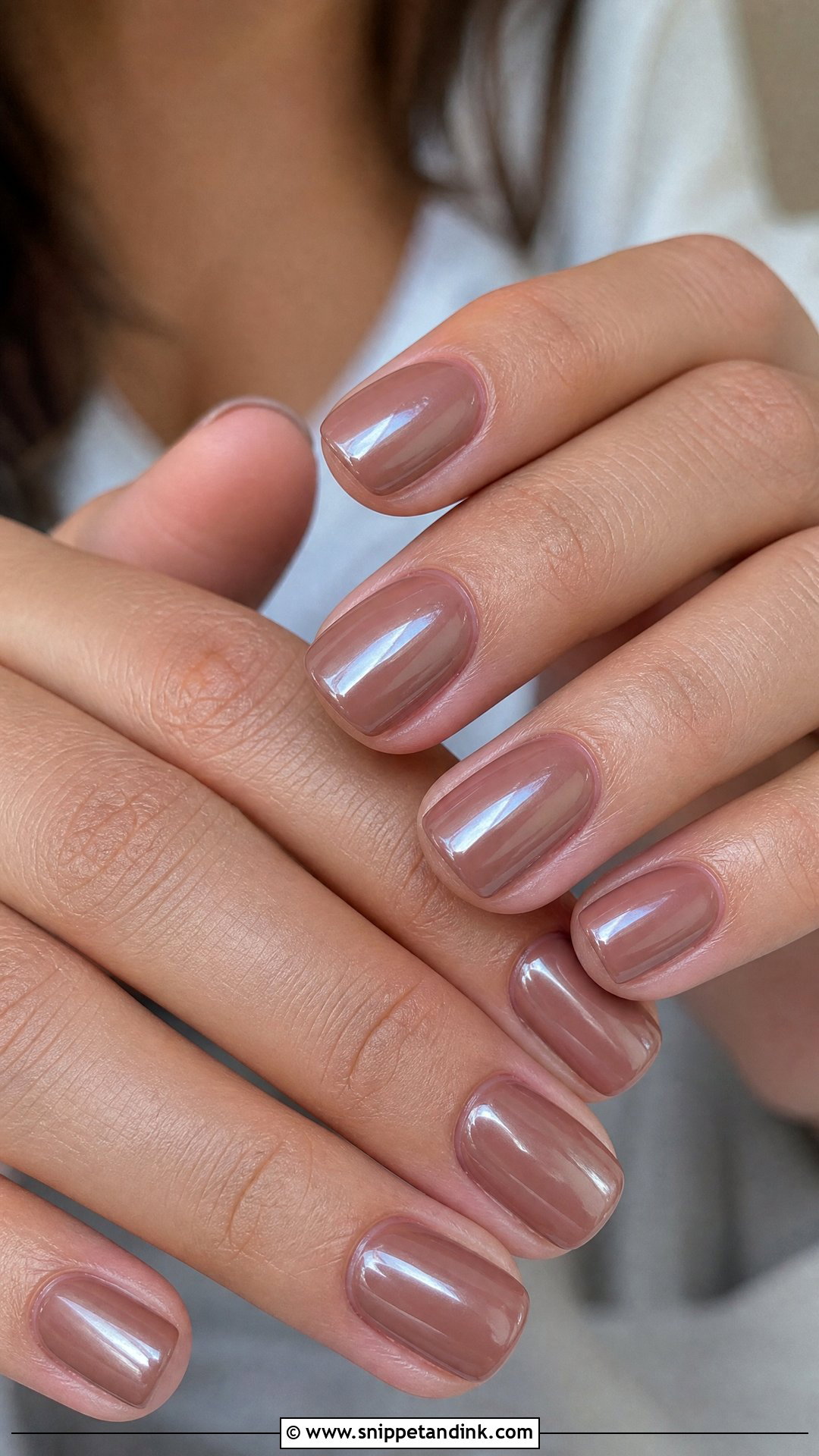 Brown Nude Glazed Nails - Snippet and Ink - 25 Wedding Guest Nail Inspo Ideas