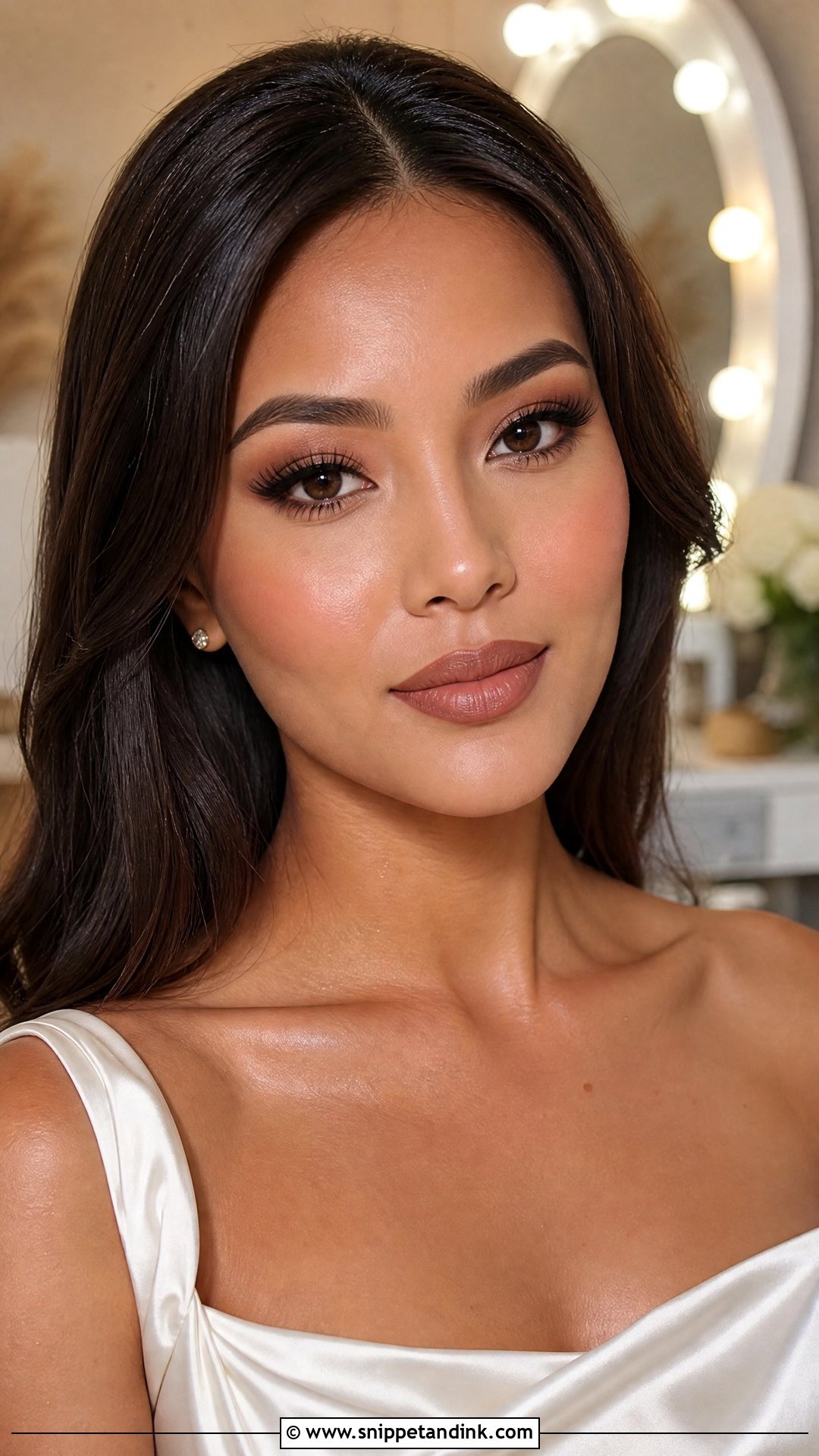 Brown Nude Lip Wedding Makeup - Snippet and Ink - 20 Brown Wedding Makeup Ideas