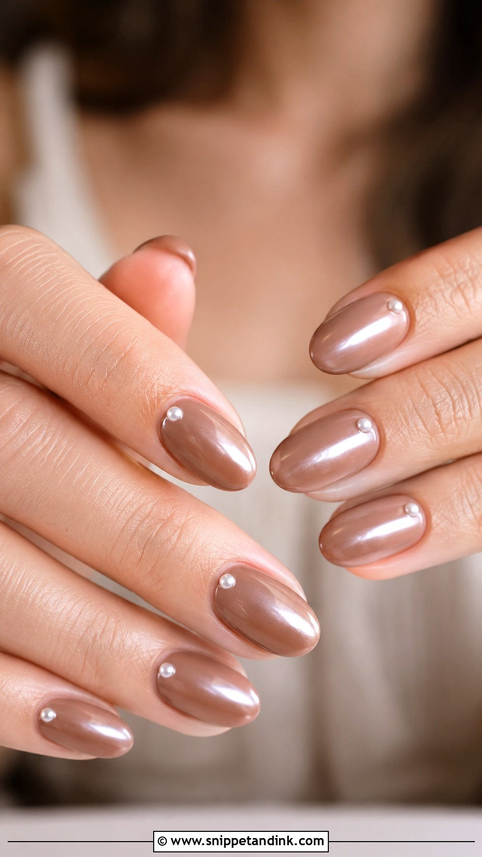 Brown Pearl Wedding Nails - Snippet and Ink - 20 Brown Wedding Nails
