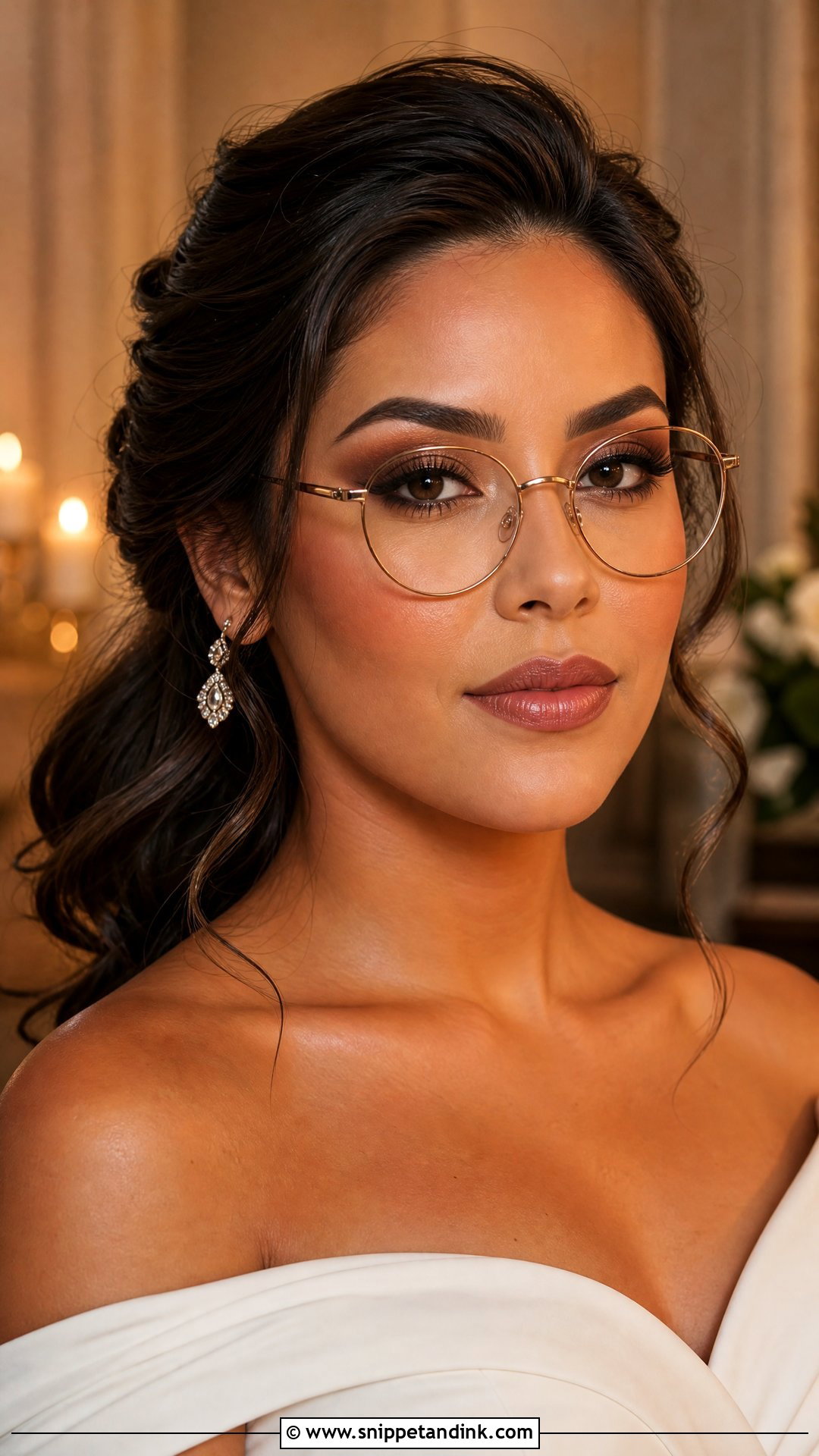 Brown Smokey Bridal Makeup With Glasses - Snippet and Ink - 20 Bridal Makeup with Glasses