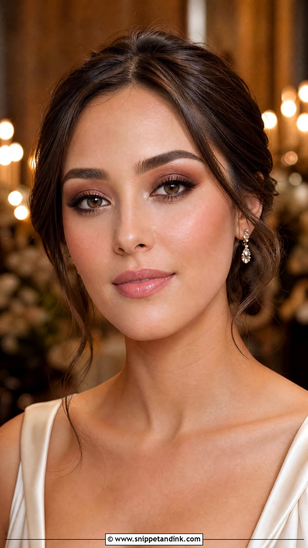 Brown Smokey Bridal Soft Glam - Snippet and Ink - 20 Bridal Soft Glam Ideas