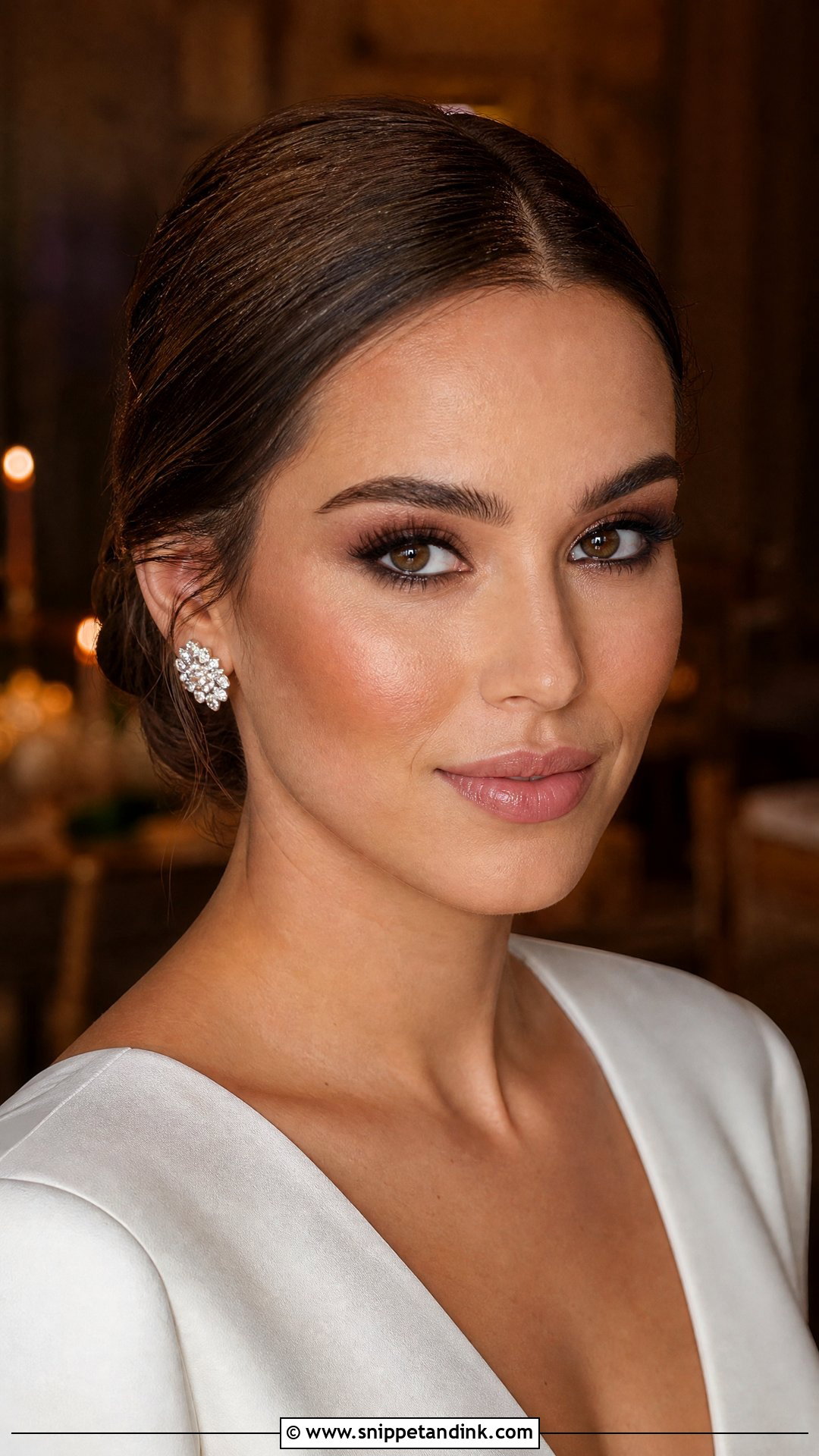 Brown Smokey Eye Fall Bridal Makeup - Snippet and Ink - 20 Fall Bridal Makeup Ideas
