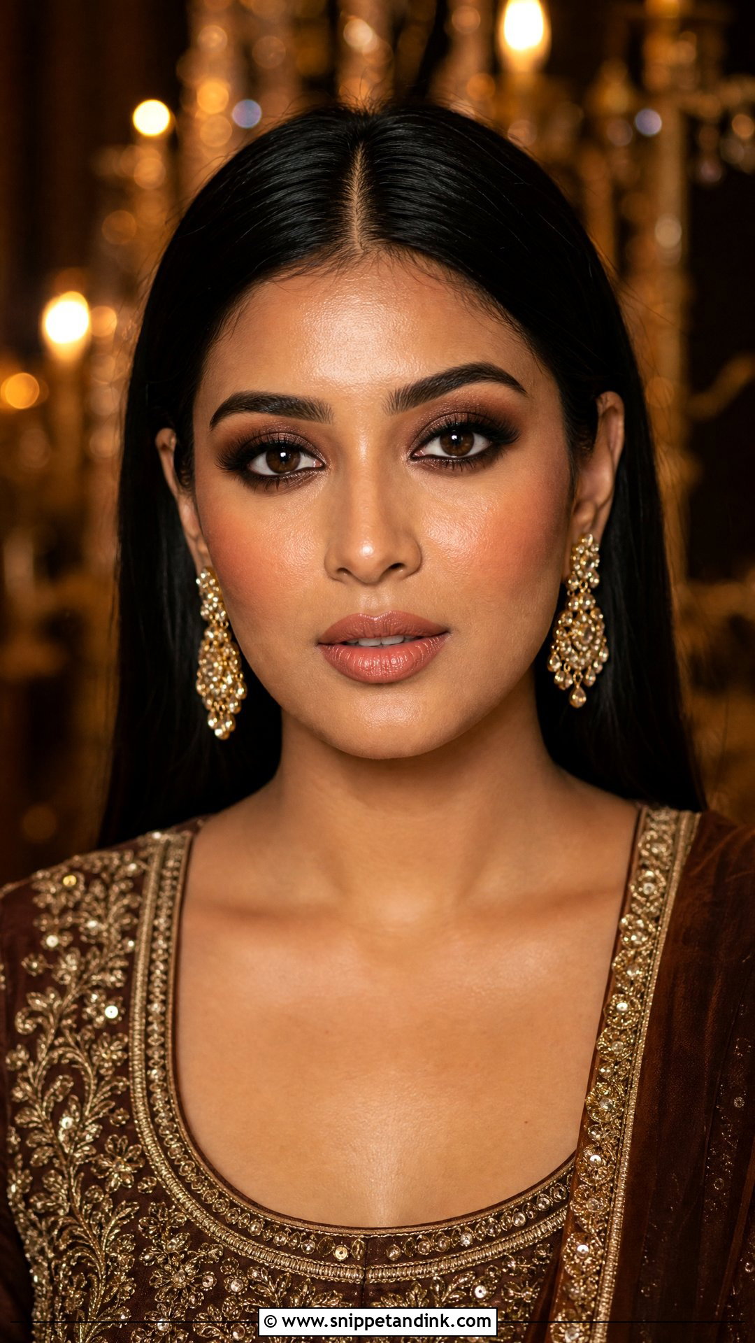 Brown Smokey Eye Indian Wedding Makeup - Snippet and Ink - 25 Party Makeup for Indian Wedding Ideas