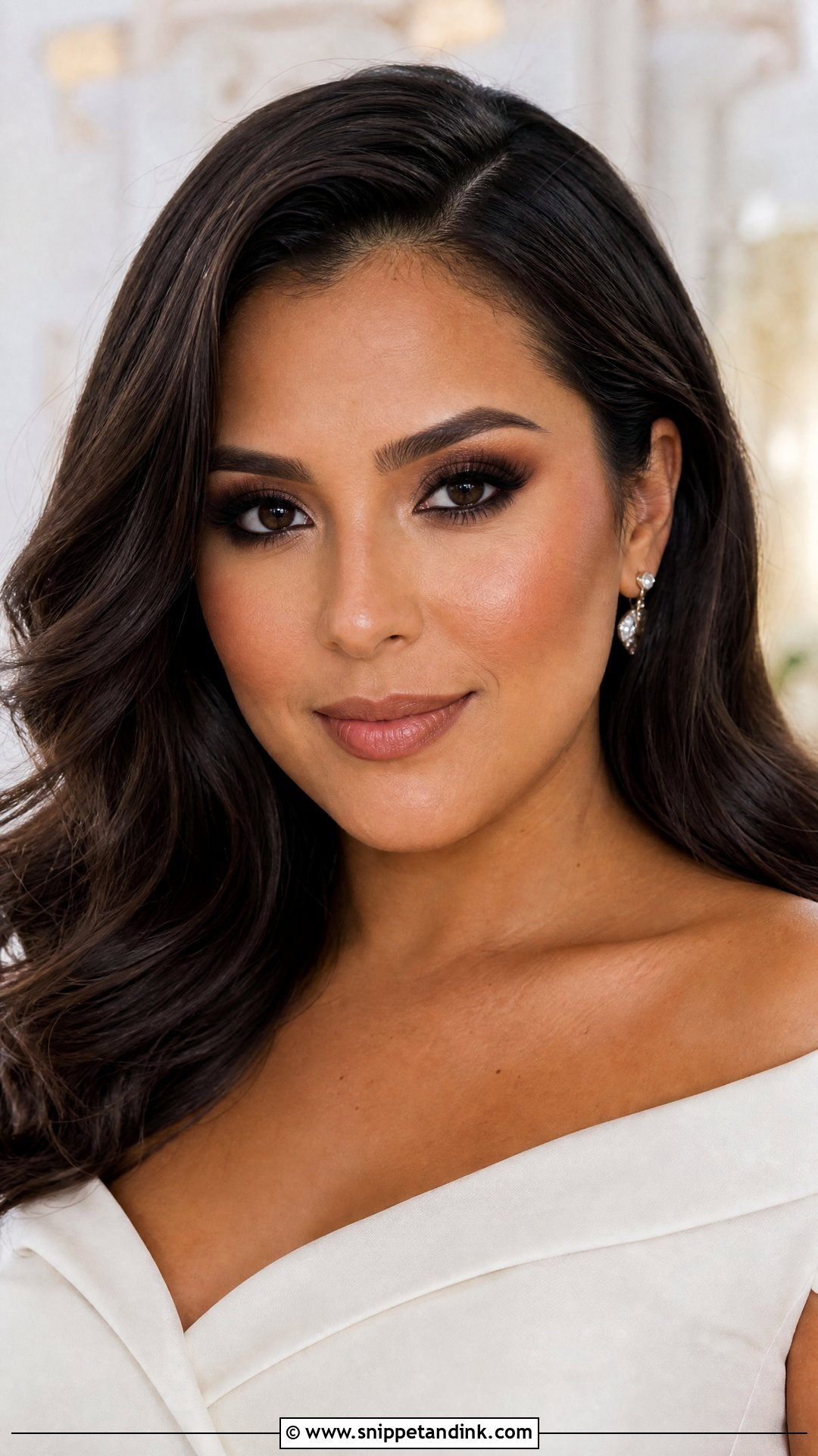 Brown Smokey Eye Wedding Makeup For Brunettes - Snippet and Ink - 20 Natural Wedding Makeup Brunette Ideas