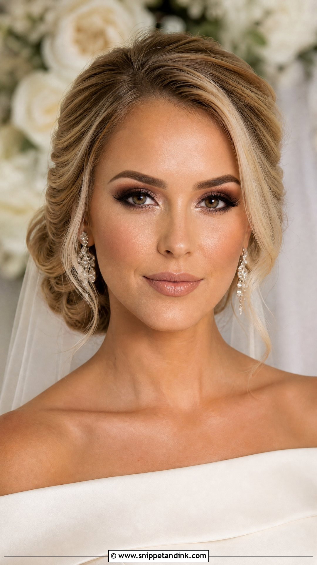 Brown Smokey Eye With Nude Lip Bridal Makeup - Snippet and Ink - 20 Smokey Eye Wedding Makeup Brides