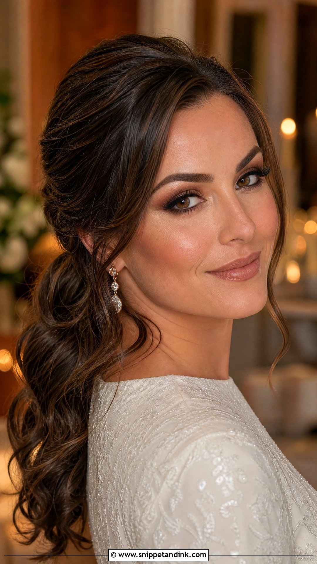 Brown Smokey Hooded Eye Bridal Makeup - Snippet and Ink - 20 Hooded Eye Bridal Makeup Ideas