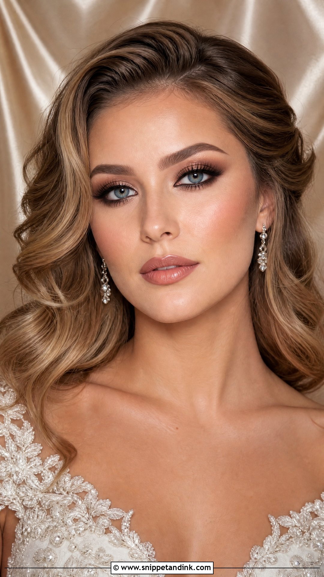 Brown Smokey Wedding Makeup for Blue Eyes - Snippet and Ink - 20 Glowy Wedding Makeup for Blue Eyes