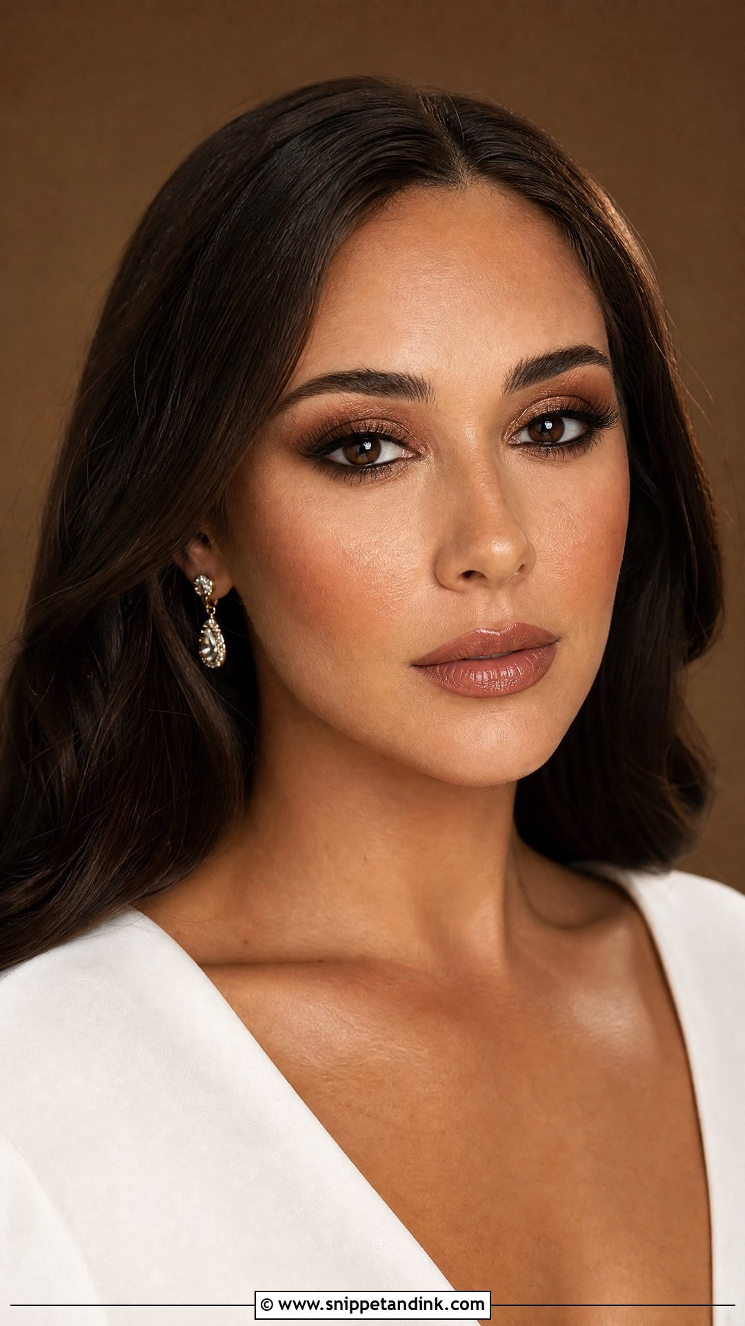 Brown Smokey White Wedding Makeup - Snippet and Ink - 20 White Wedding Makeup Ideas