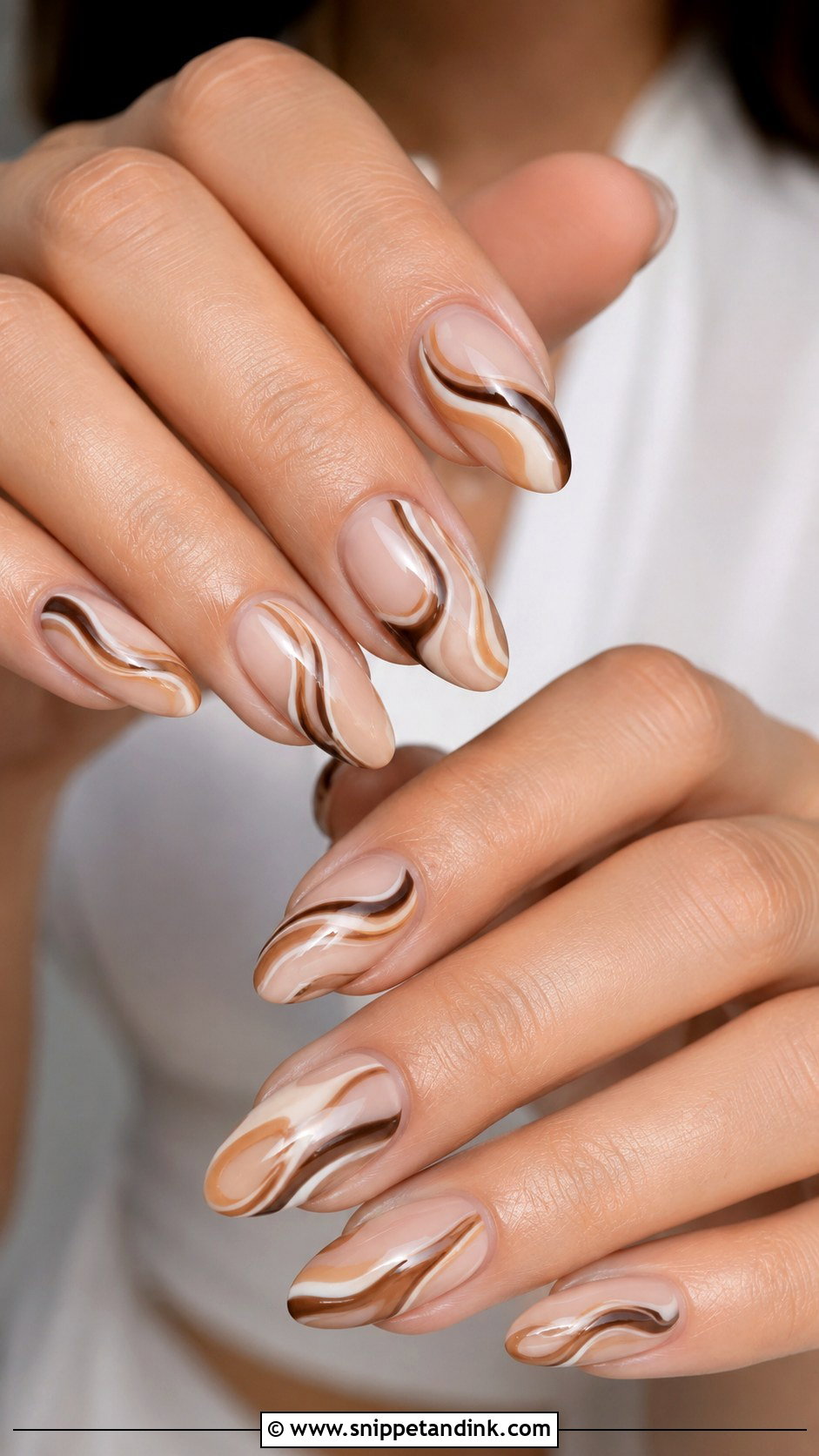 Brown Swirl Wedding Nails - Snippet and Ink - 20 Brown Wedding Nails
