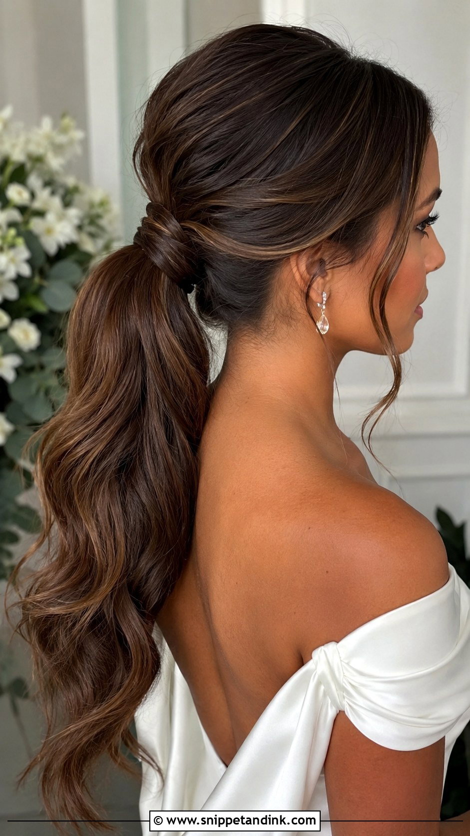 Brown Wedding Ponytail - Snippet and Ink - 20 Brown Wedding Hairstyles
