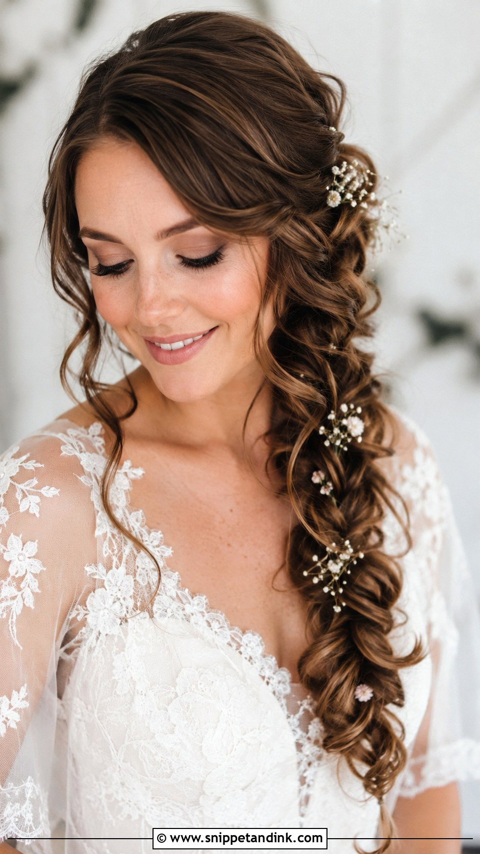 Brown Wedding Side Braid - Snippet and Ink - 20 Brown Wedding Hairstyles