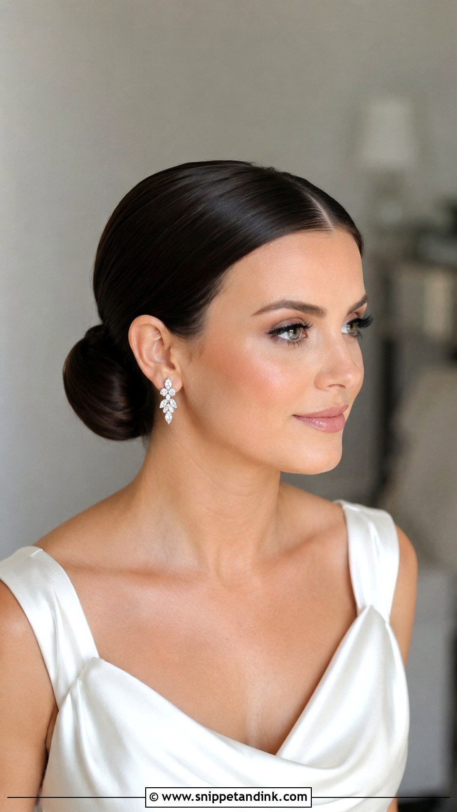 Brown Wedding Sleek Bun - Snippet and Ink - 20 Brown Wedding Hairstyles