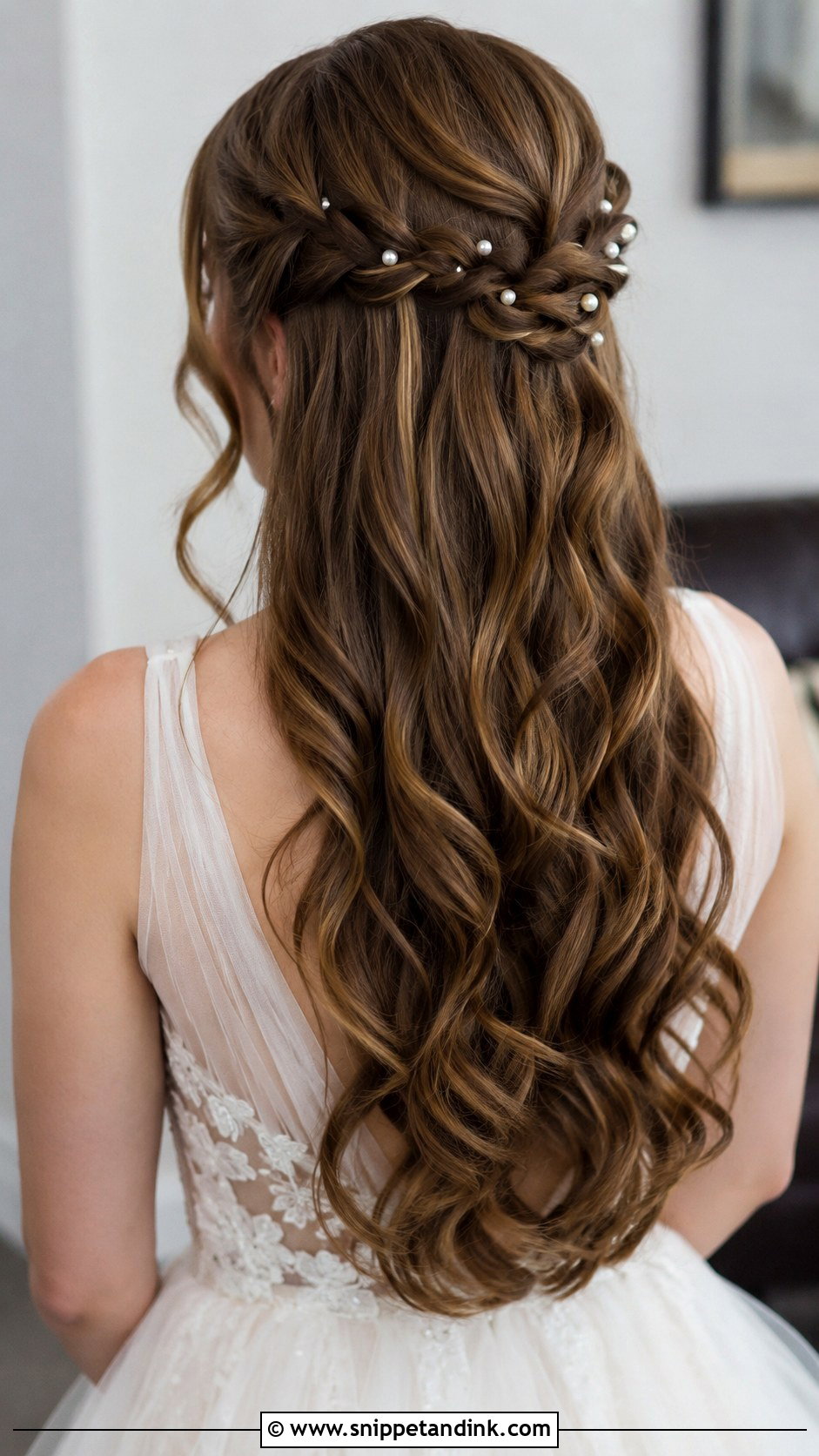 Brown Wedding Waterfall Braid - Snippet and Ink - 20 Brown Wedding Hairstyles