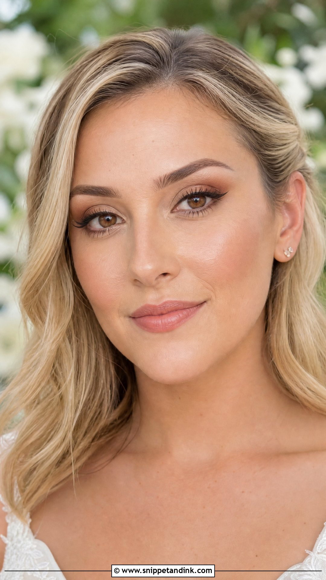 Brown Winged Liner Bridal Makeup For Brown Eyes - Snippet and Ink - 20 Brown Eye Bridal Makeup Ideas