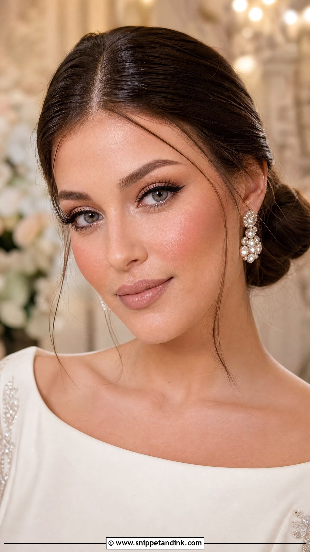 Brown Winged Liner Bridal Makeup - Snippet and Ink - 20 Brown Bridal Makeup Ideas