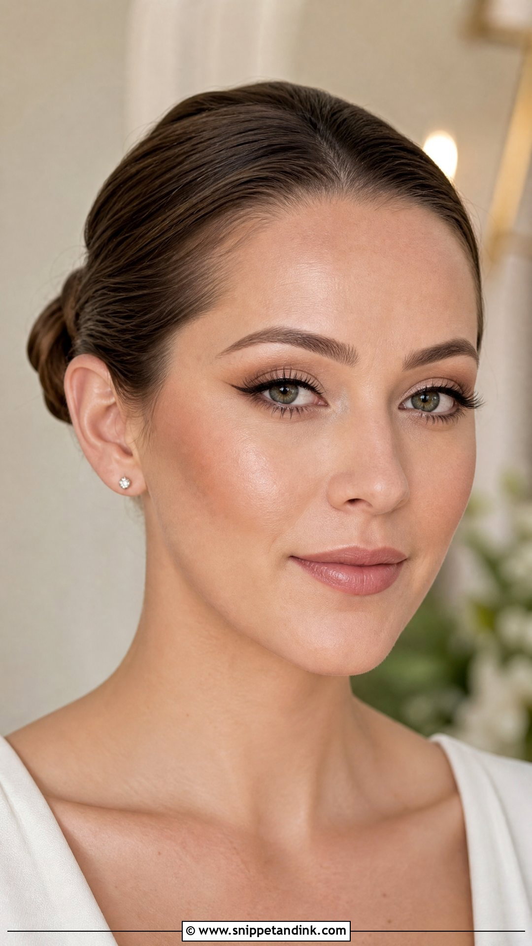 Brown Winged Liner Bronzed Wedding Makeup - Snippet and Ink - 20 Sun Kissed Bronzed Wedding Makeup Look Ideas