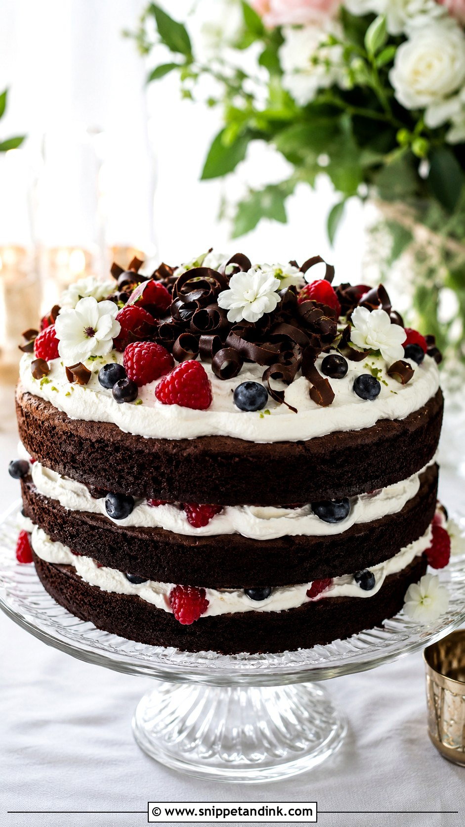 Brownie Wedding Cake With Whipped Cream - Snippet and Ink - 20 Wedding Brownie Cake Ideas
