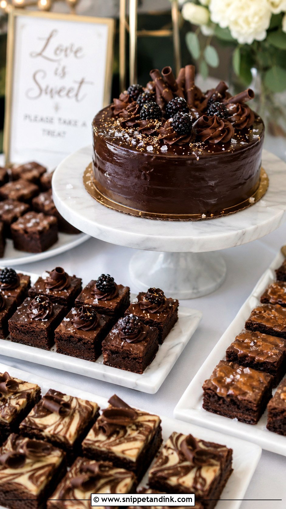 Brownie Wedding Dessert Table - Snippet and Ink - 20 Assorted Wedding Dessert Table Ideas
