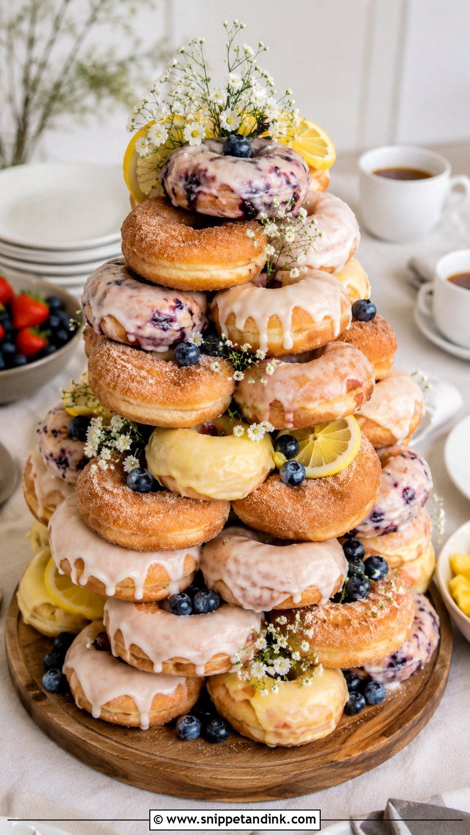 Brunch Wedding Donut Cake - Snippet and Ink - 20 Wedding Donut Cake Ideas