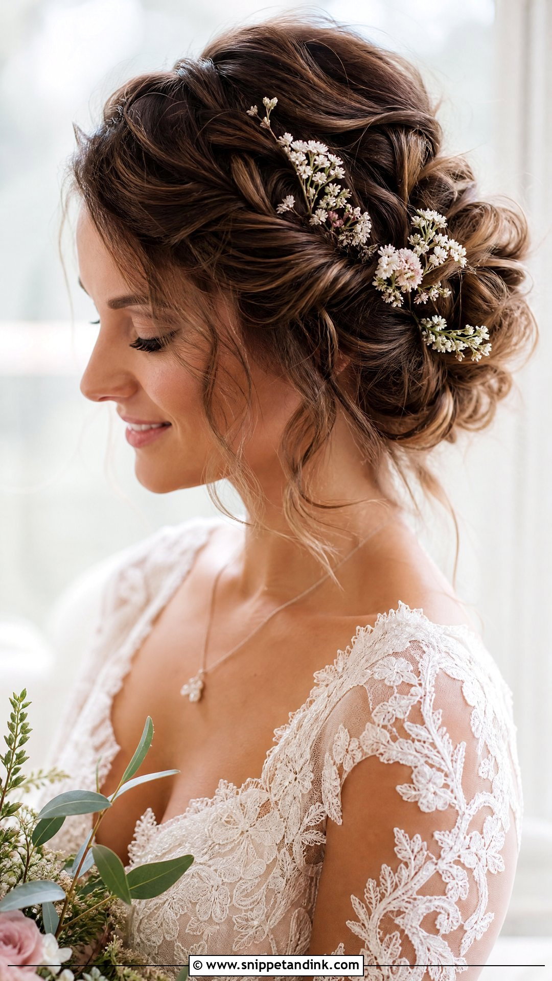 Brunette Boho Bridal Updo - Snippet and Ink - 15 Brunette Bridal Hair Updo Ideas