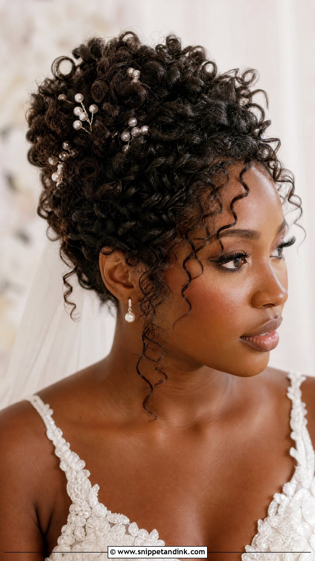 Brunette Bridal Curly Updo - Snippet and Ink - 15 Brunette Bridal Hairstyles