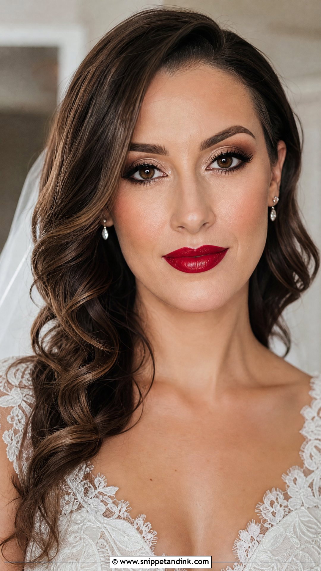 Brunette Bridal Makeup Red Lips - Snippet and Ink - 30 Bridal Makeup Red Lips