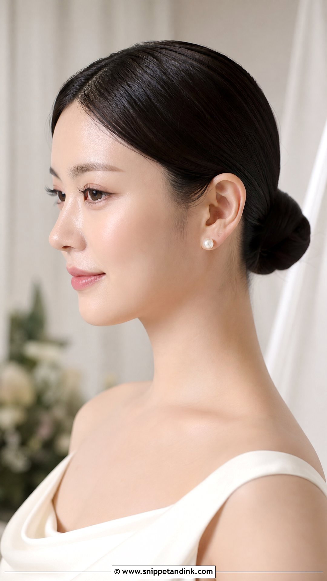 Brunette Bridal Sleek Bun - Snippet and Ink - 15 Brunette Bridal Hairstyles