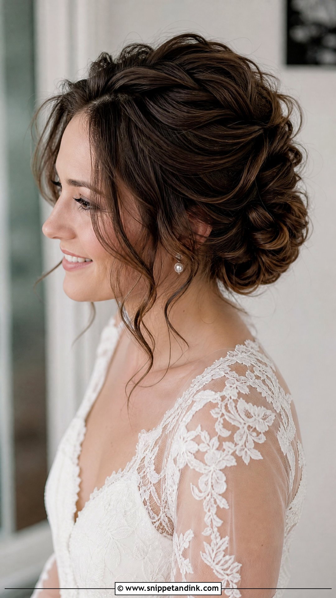 Brunette Bridal Textured Updo - Snippet and Ink - 15 Brunette Bridal Hairstyles