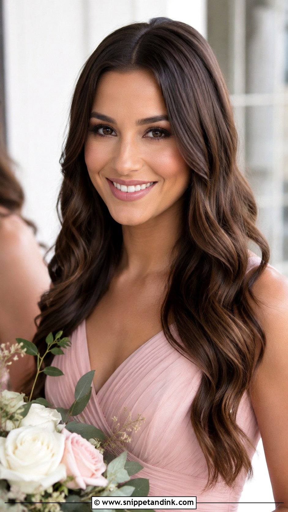 Brunette Loose Waves Bridesmaid Hair - Snippet and Ink - 20 Bridesmaid Hairstyles Brunette