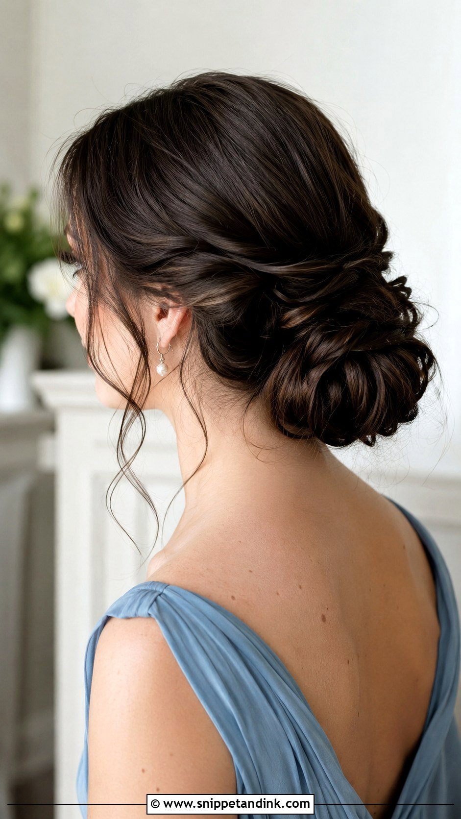 Brunette Low Bun Bridesmaid Hair - Snippet and Ink - 20 Bridesmaid Hairstyles Brunette