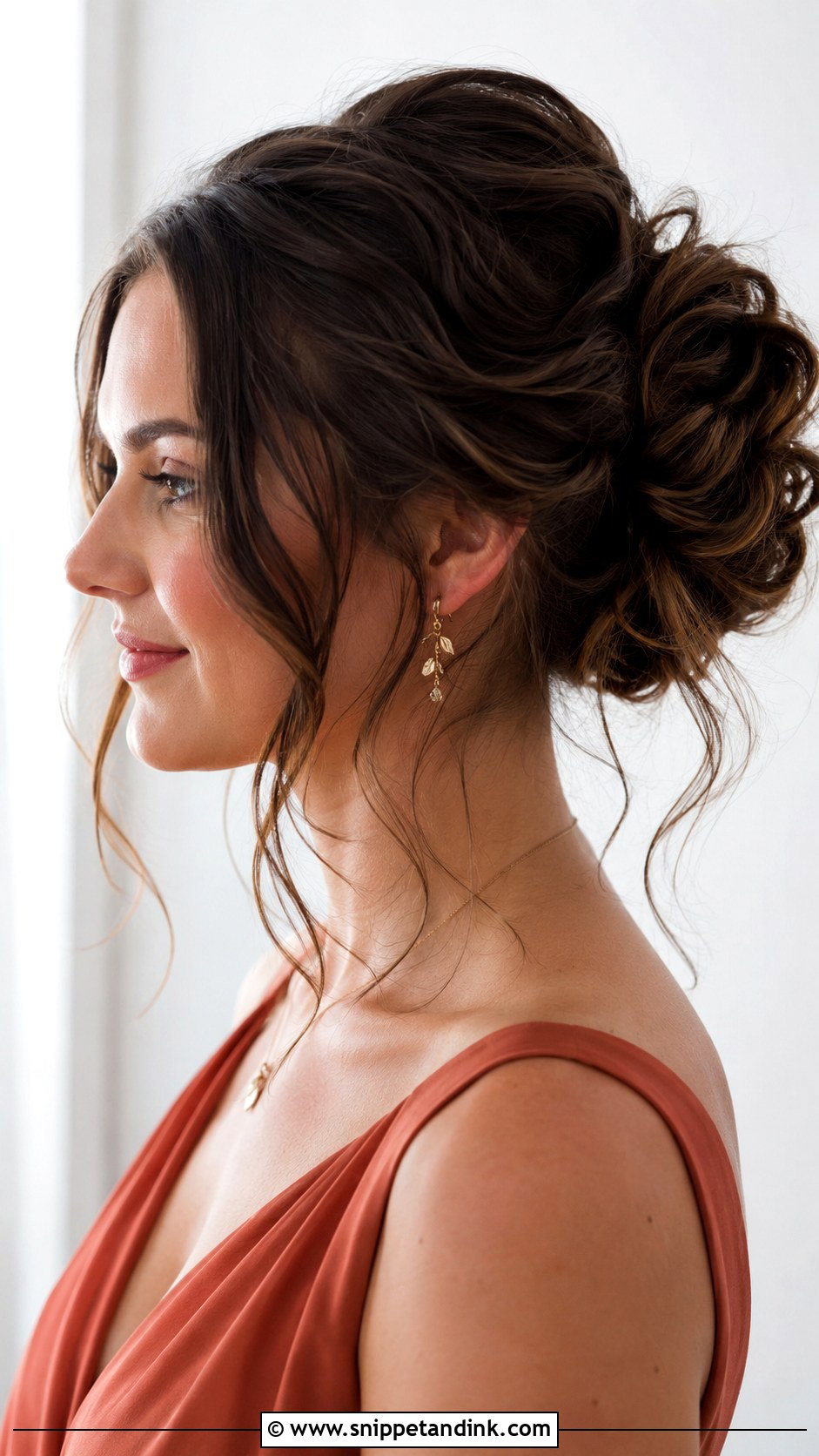 Brunette Messy Bun Bridesmaid Hair - Snippet and Ink - 20 Bridesmaid Hairstyles Brunette