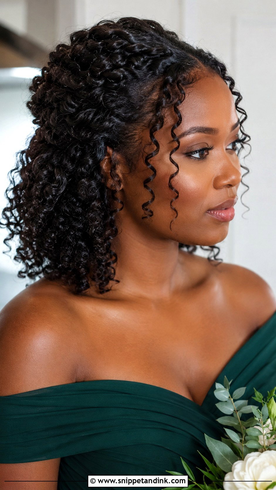 Brunette Natural Curls Bridesmaid Hair - Snippet and Ink - 20 Bridesmaid Hairstyles Brunette