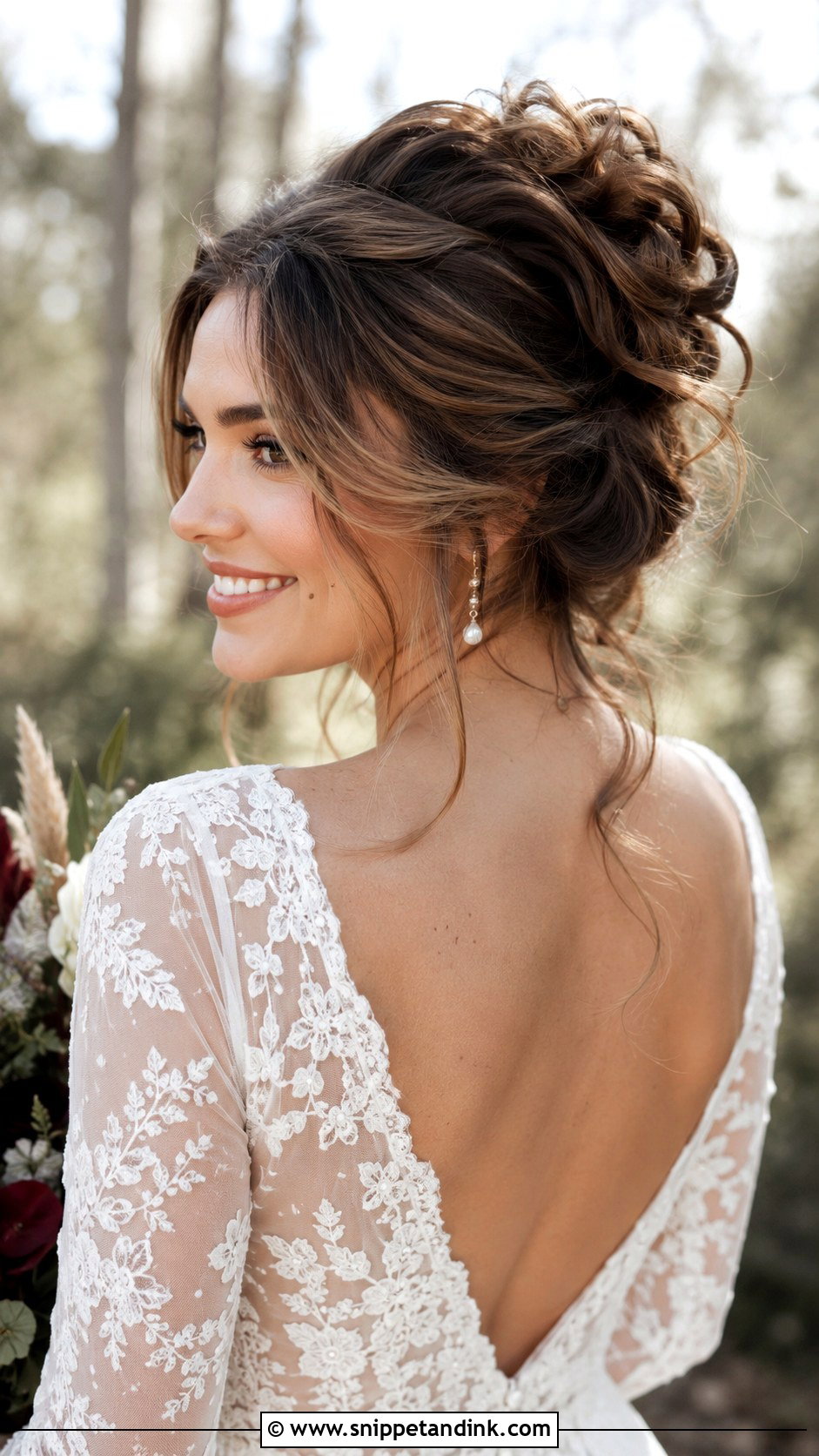 Brunette Textured Updo - Snippet and Ink - 25 Brunette Wedding Hairstyles