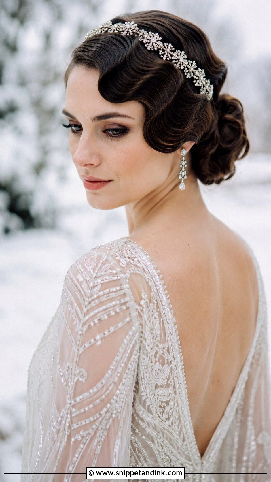 Brunette Vintage Finger Waves - Snippet and Ink - 25 Brunette Wedding Hairstyles