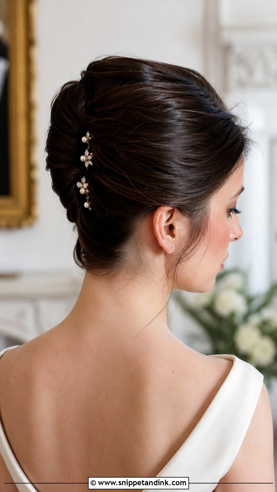 Brunette Wedding French Twist - Snippet and Ink - 15 Wedding Hair Up Brunette Ideas