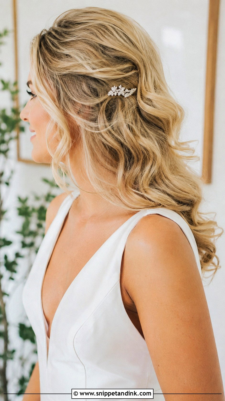 Brushed Out Pin Curls - Snippet and Ink - 20 Open Bridal Hairstyle Ideas