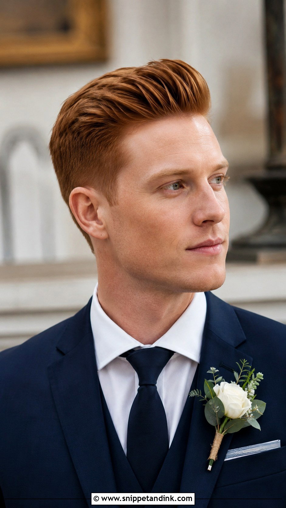 Brushed Up Hair - Snippet and Ink - 25 Wedding Hairstyles for Men