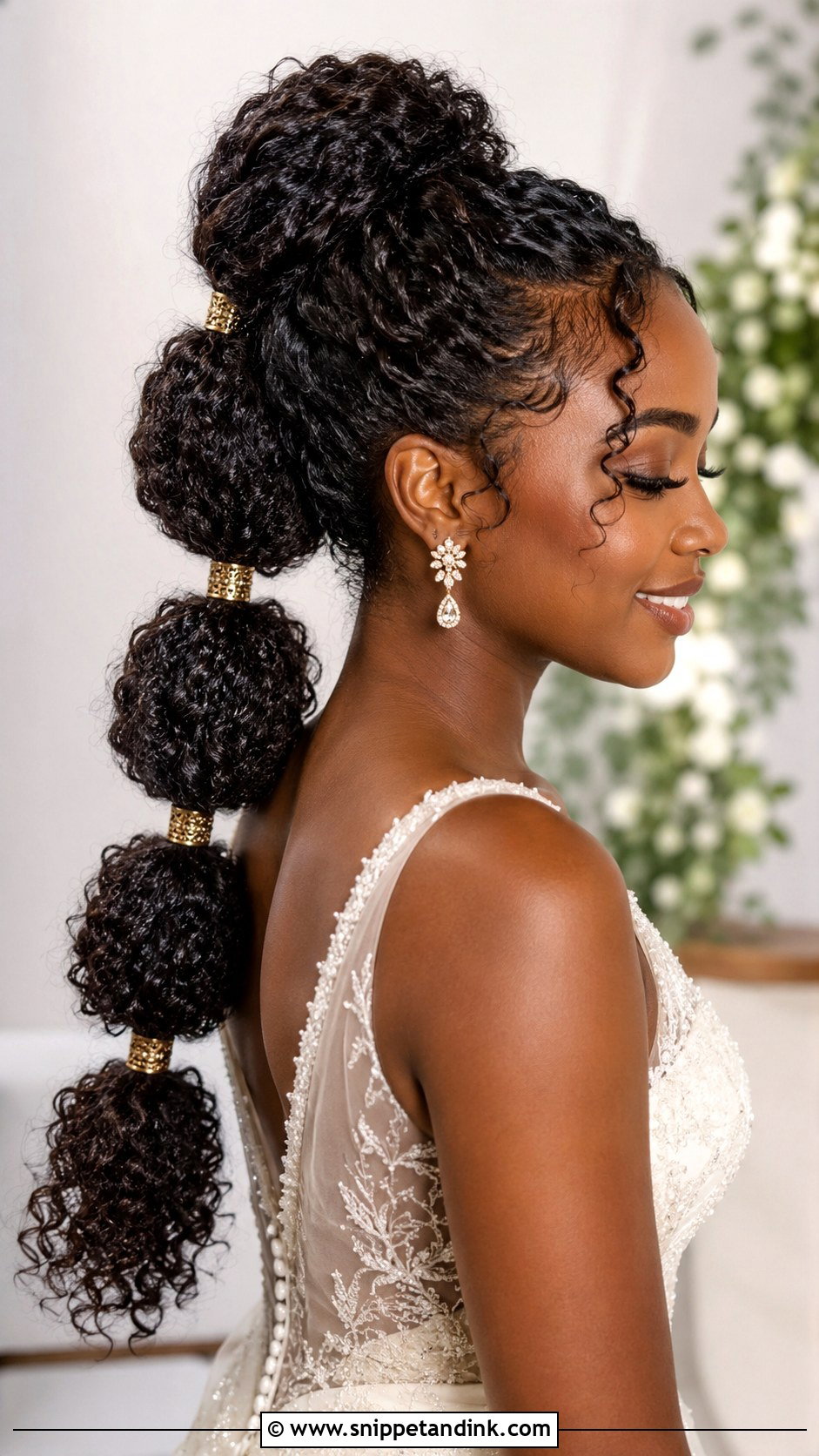 Bubble Braid For Curly Wedding Hair - Snippet and Ink - 20 Bubble Braid Wedding Hair Ideas