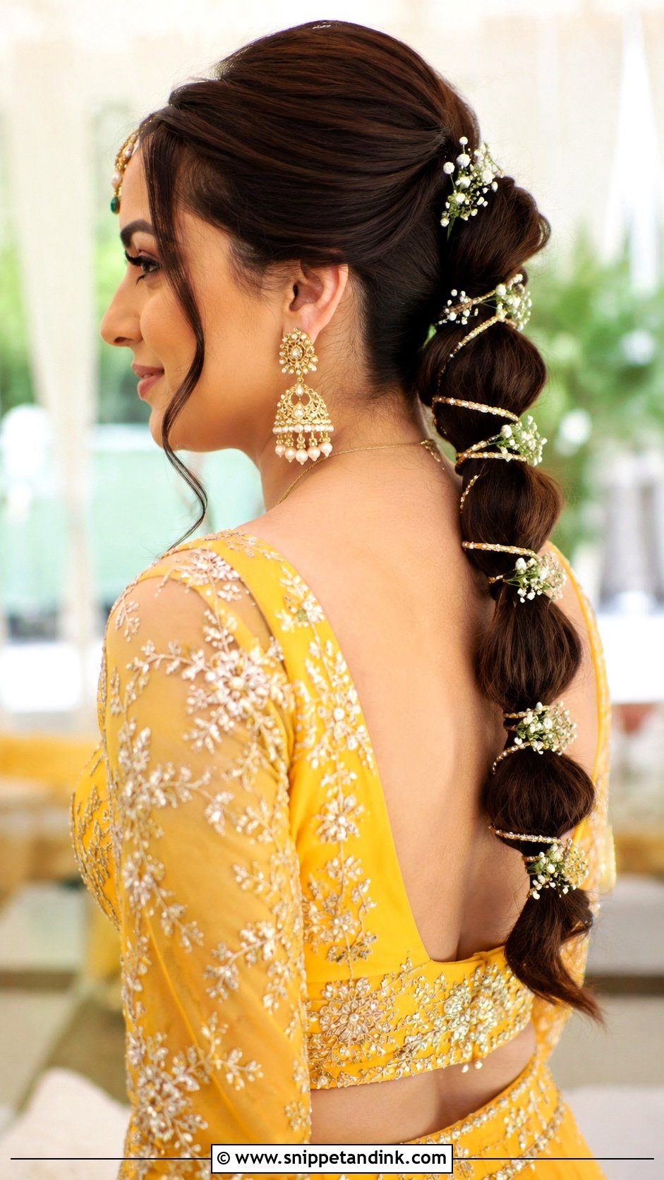 Bubble Braid Hairstyle for Bride - Snippet and Ink - 30 Mehndi Hairstyles for Bride