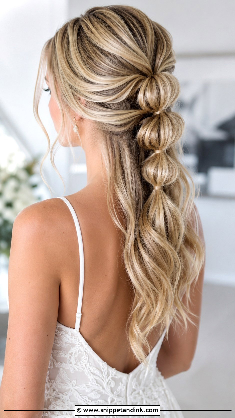 Bubble Braid Half Up Wedding Hair - Snippet and Ink - 25 Half-Up Half-Down Wedding Hair Braid Ideas
