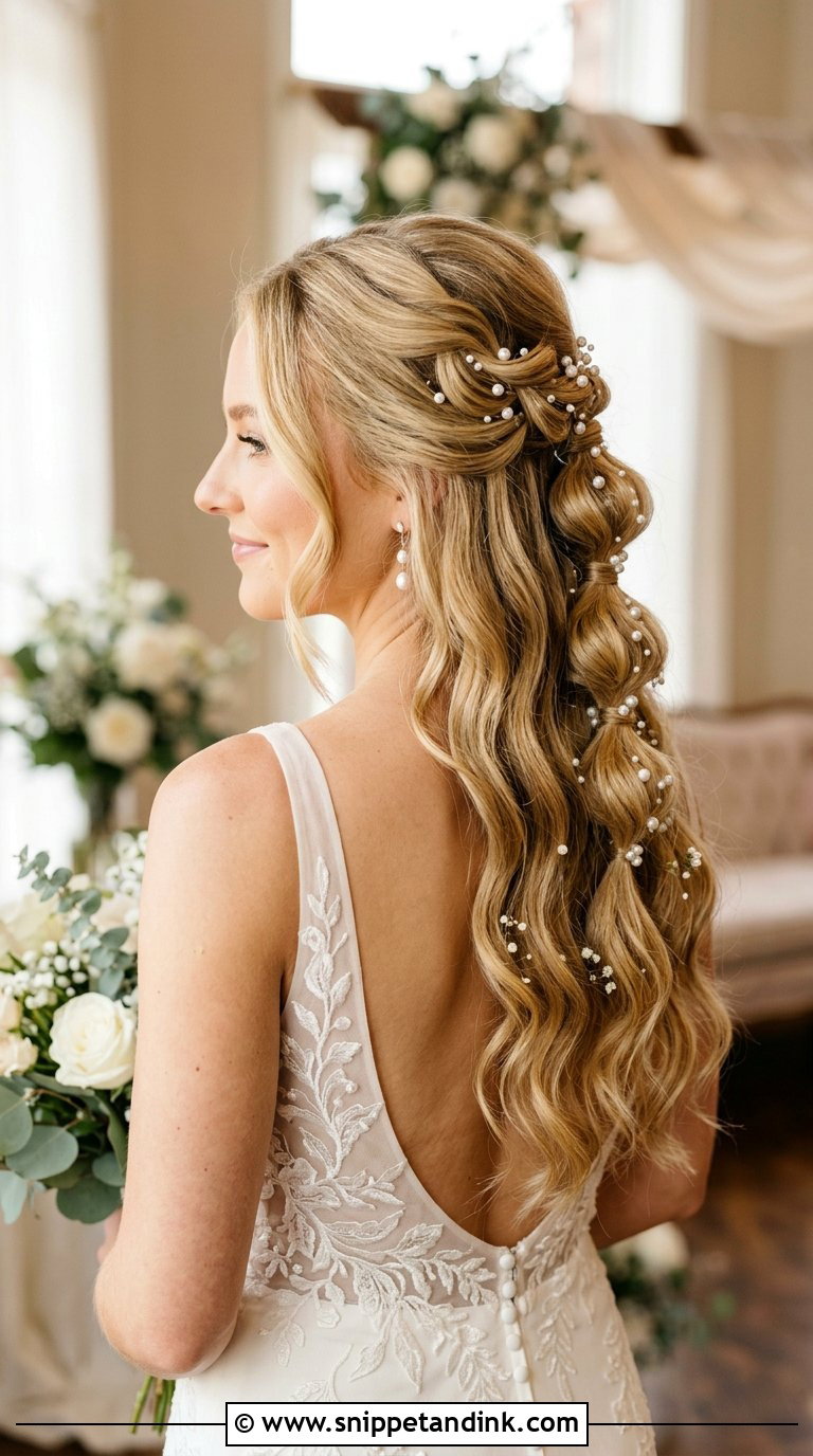 Bubble Braid Half Up Wedding Hair - Snippet and Ink - 20 Braided Half-Up Half-Down Wedding Hair Ideas