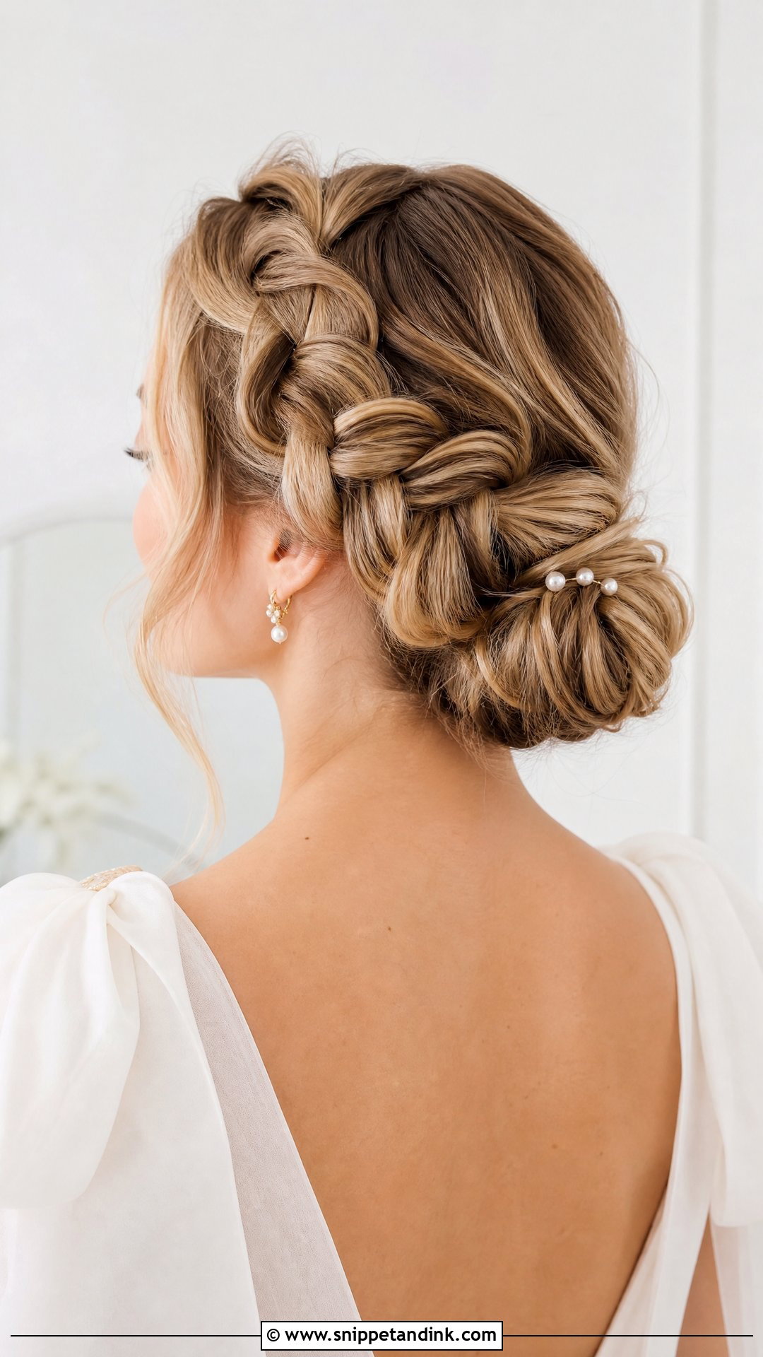 Bubble Braid Low Bun - Snippet and Ink - 20 Bridal Low Bun Hairstyles